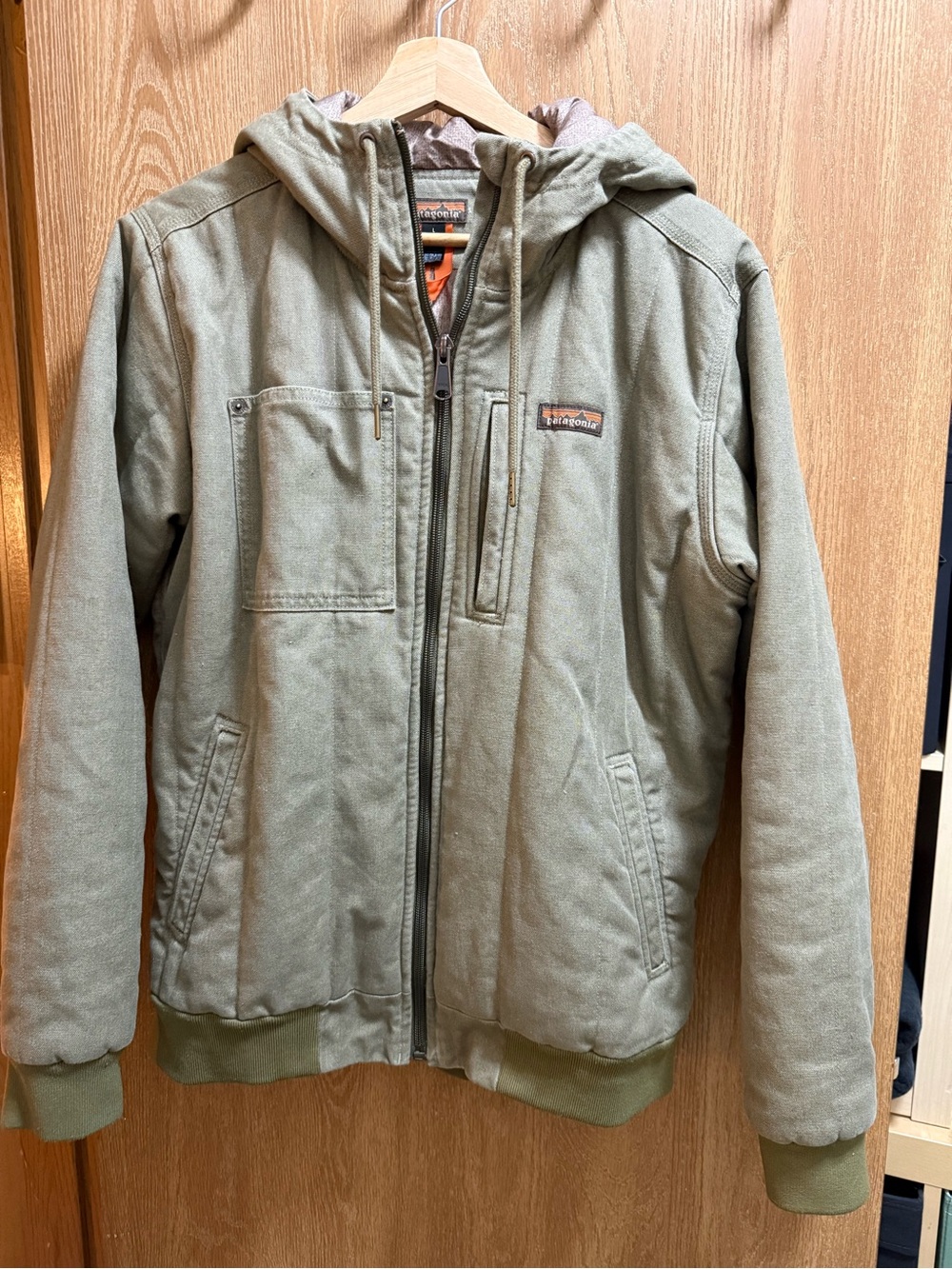 Patagonia Women's Insulated Hemp Canvas Bomber Jacket – Olive Green – Size Large